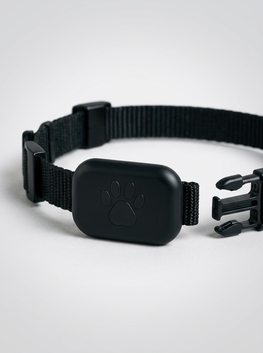 Nahaufnahme des Felio Trackers am Halsband